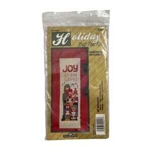 HOLIDAY BELL PULL KIT Joy to The World Vintage Counted Cross Stitch Kit #T18804